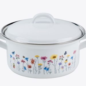 Riess emaille lage pan Flora 16 cm
