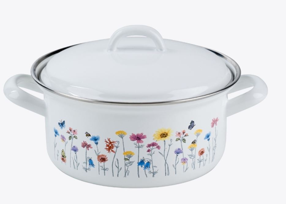 Riess emaille lage pan Flora 18 cm - Afbeelding 2