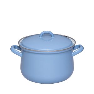 Riess – Pan hoog met deksel – mediumblauw – 18 cm – 2,5 ltr
