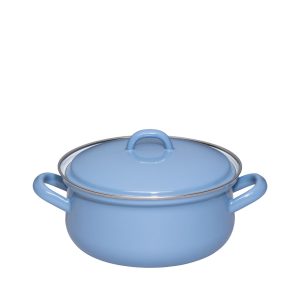Riess – Pan laag met deksel – mediumblauw – 18 cm – 1,5 ltr