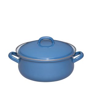 Riess – Pan laag met deksel – donkerblauw – 20 cm – 2,0 ltr