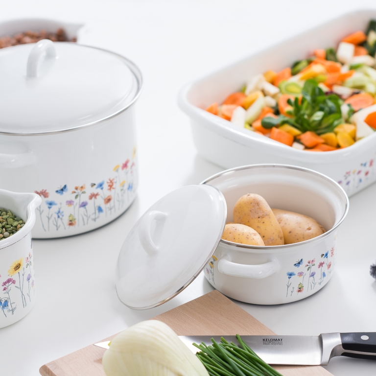 Riess emaille lage pan Flora 20 cm - Afbeelding 3