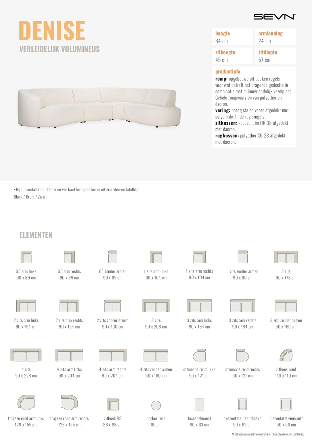 SEVN Organische Bank Denise Teddystof, kleur Beige - Afbeelding 5