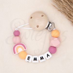 SPEENKOORD met naam | Emma | Regenboog, Cashmere Rose, Licht Perzik, Zachtroze