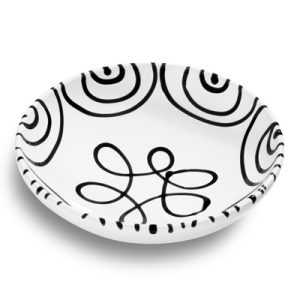 Kom groot – Gevlamd zwart – 17 cm