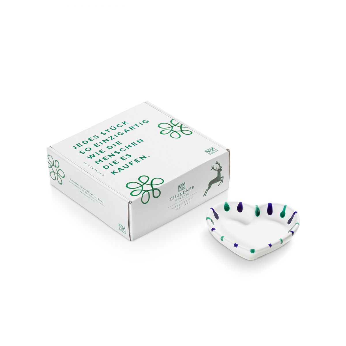 Schaaltje hart – Gevlamd Traunsee – 10 cm – cadeauverpakking - Afbeelding 2