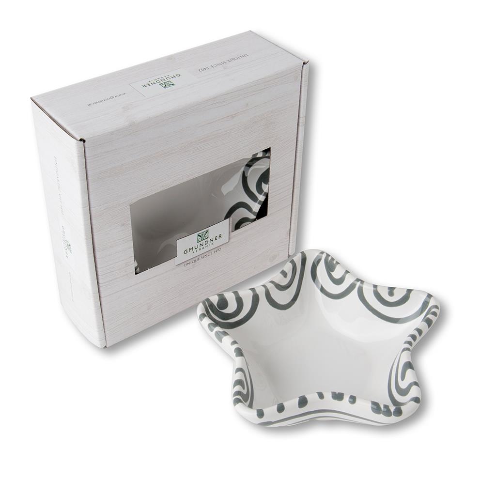 Schaaltje ster – Gevlamd grijs – 14 cm – cadeauverpakking - Afbeelding 2