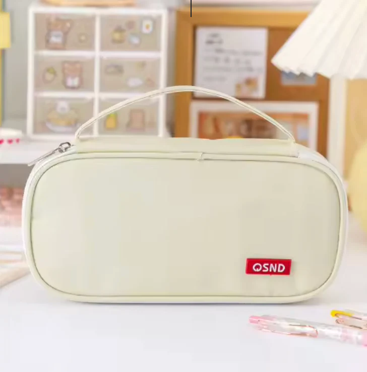 Etui - Geel – Meerdere Vakken en Handvat - 23x10x8cm - Afbeelding 2