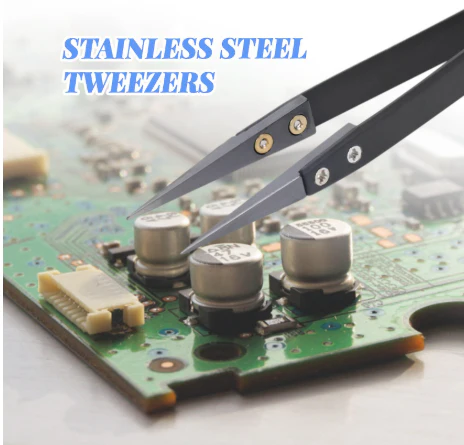 Professionele Black Ceramic Pincet Set – 3‑delig (rechte + gebogen punt) - Afbeelding 4