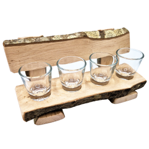 Schnapsbankje met 4 schnapsglazen