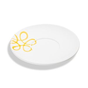 Schoteltje voor theebeker Maxima – Puur gevlamd geel – 18 cm