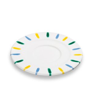 Schoteltje voor cappuccinokopje – Gevlamd Bont – 14 cm