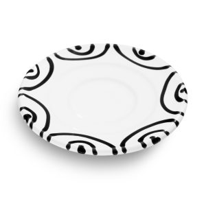 Schoteltje voor espressokopje – Gevlamd zwart – 11 cm