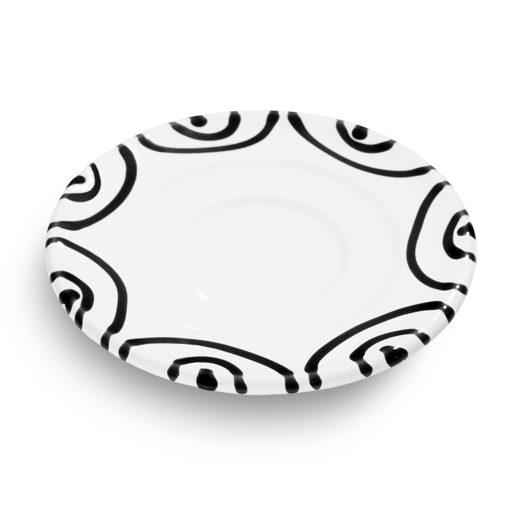 Schoteltje voor espressokopje – Gevlamd zwart – 11 cm