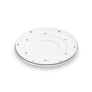 Schoteltje voor espressokopje – Hartjes grijs – 11 cm