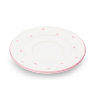 Schoteltje voor espressokopje – Hartjes roze – 11 cm