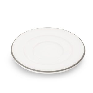 Schoteltje voor espressokopje – Rand grijs – 11 cm