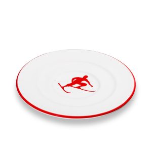 Schoteltje voor koffiekopje – Toni der Skifahrer robijnrood – 16 cm