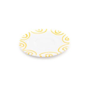 Schoteltje voor koffiekopje – Gevlamd geel – 16 cm