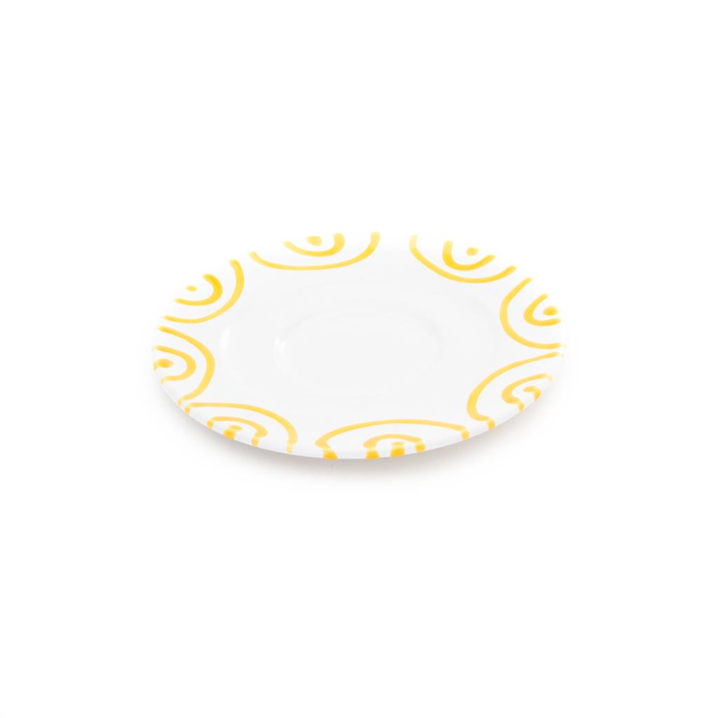 Schoteltje voor koffiekopje – Gevlamd geel – 16 cm - Afbeelding 2