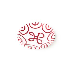 Schoteltje voor koffiekopje – Gevlamd rood – 15 cm