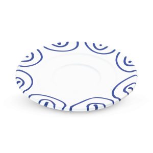 Schoteltje voor koffiekopje – Gevlamd donkerblauw – 16 cm