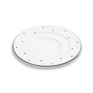 Schoteltje voor koffiekopje – Hartjes grijs – 16 cm