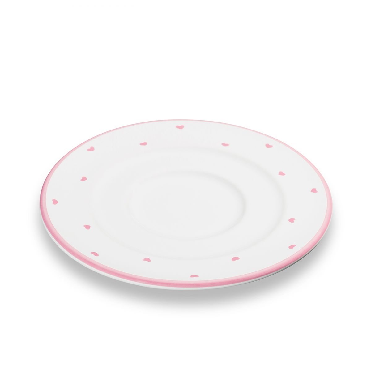 Schoteltje voor koffiekopje – Hartjes roze – 16 cm - Afbeelding 2