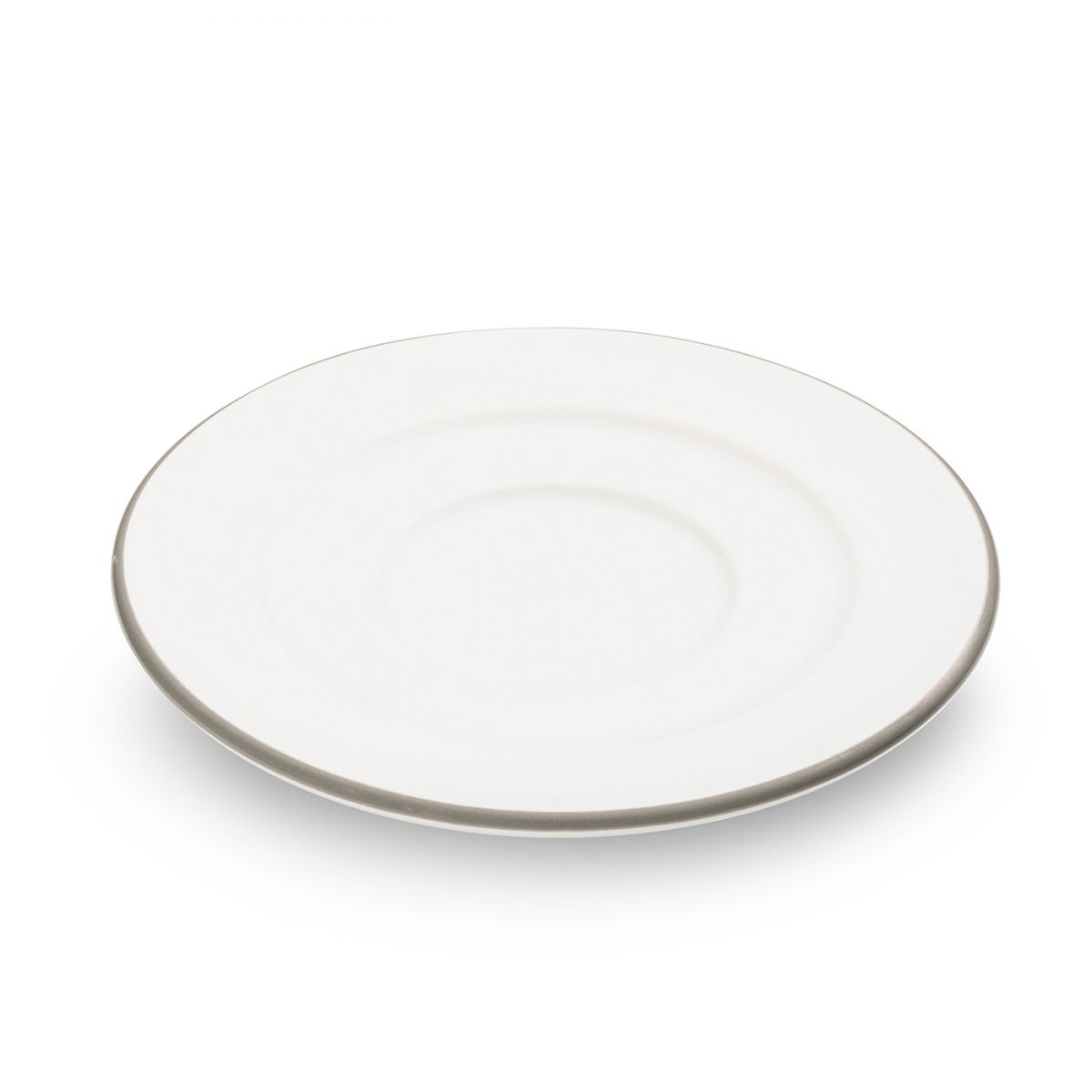 Schoteltje voor koffiekopje – Rand grijs – 16 cm - Afbeelding 2