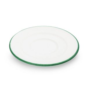 Schoteltje voor koffiekopje – Rand groen – 16 cm