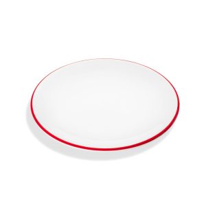 Schoteltje voor koffiekopje – Rand robijnrood – 15 cm