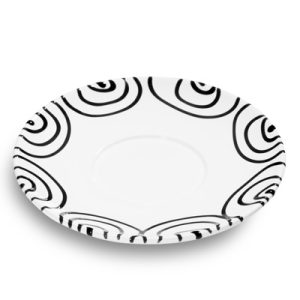 Schoteltje voor theebeker Maxima – Gevlamd zwart – 18 cm