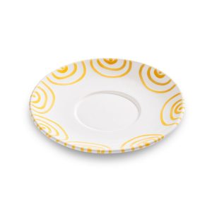 Schoteltje voor theebeker Maxima – Gevlamd geel – 18 cm