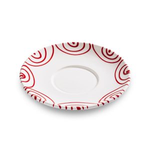 Schoteltje voor theebeker Maxima – Gevlamd rood – 18 cm