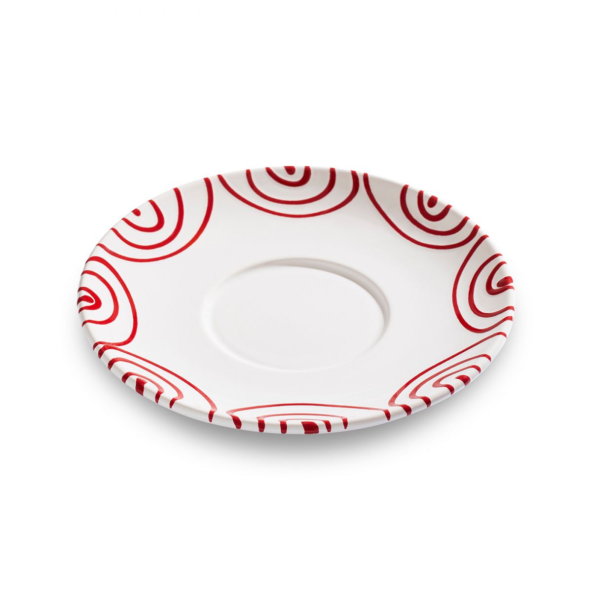 Schoteltje voor theebeker Maxima – Gevlamd rood – 18 cm