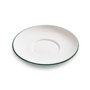 Schoteltje voor theebeker Maxima – Rand groen – 18 cm