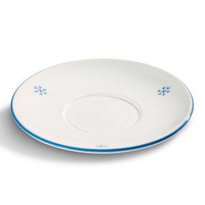 Schoteltje voor theebeker Maxima – Sneeuwkristal blauw – 18 cm