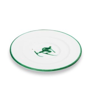 Schoteltje voor koffiekopje – Toni der Skifahrer groen – 16 cm
