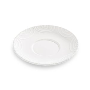 Schoteltje voor theebeker Maxima – Gevlamd wit – 18 cm