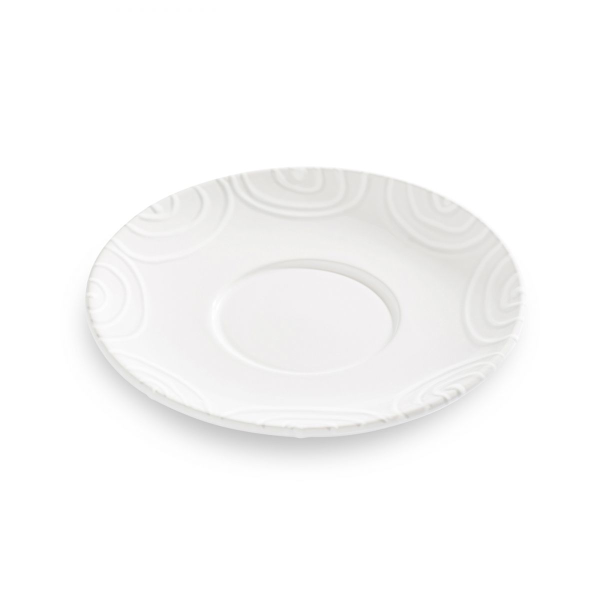 Schoteltje voor theebeker Maxima – Gevlamd wit – 18 cm