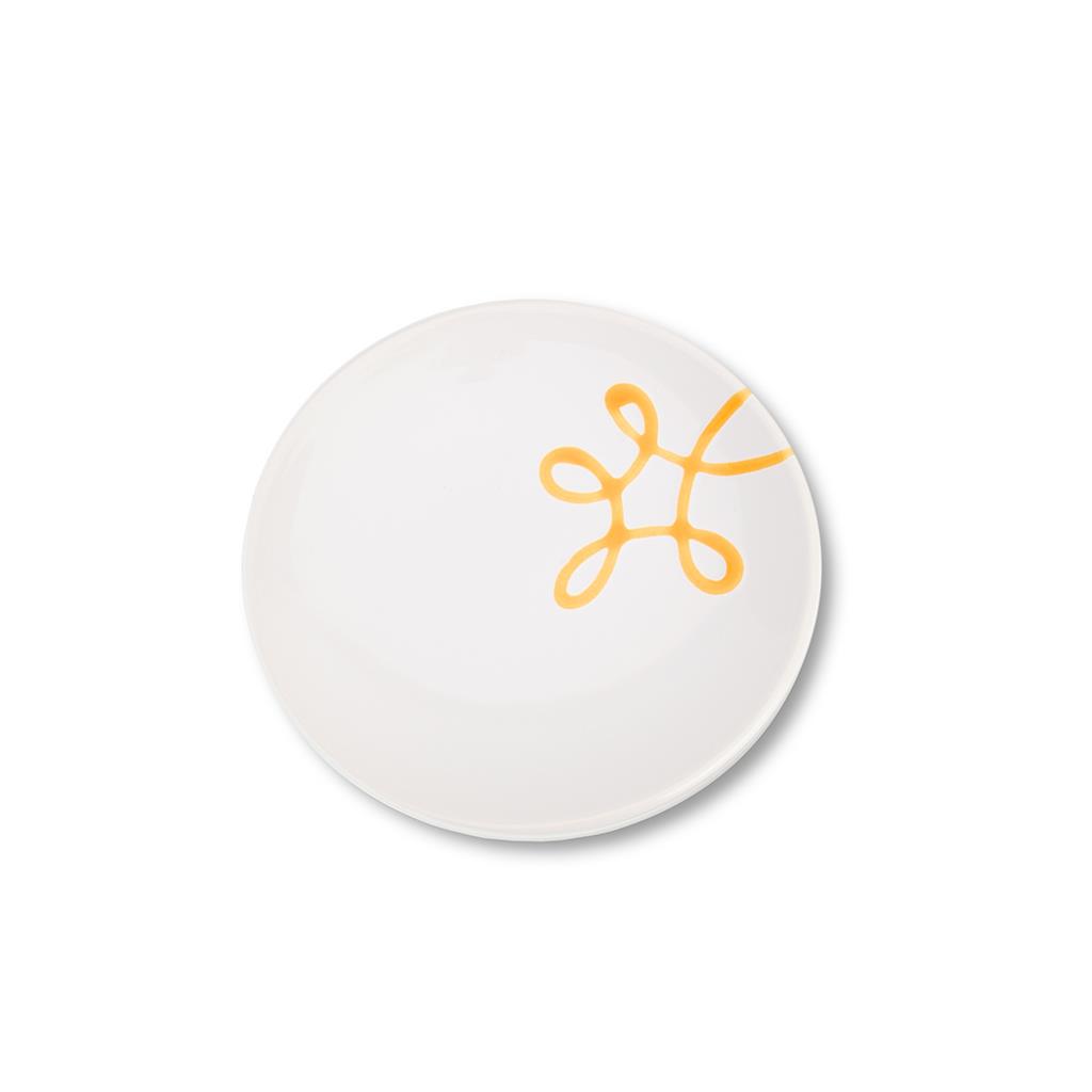 Schoteltje voor koffiekopje – Puur gevlamd geel – 15 cm