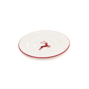 Schoteltje voor koffiekopje – Hert robijnrood – 16 cm