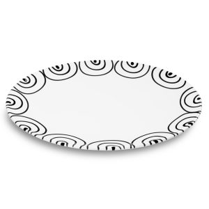 Serveerschaal ovaal – Gevlamd zwart – 33 x 26 cm