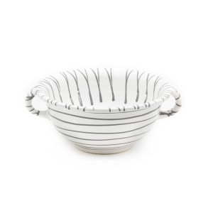 Serveerschaal met oren – Gevlamd grijs – 17 cm