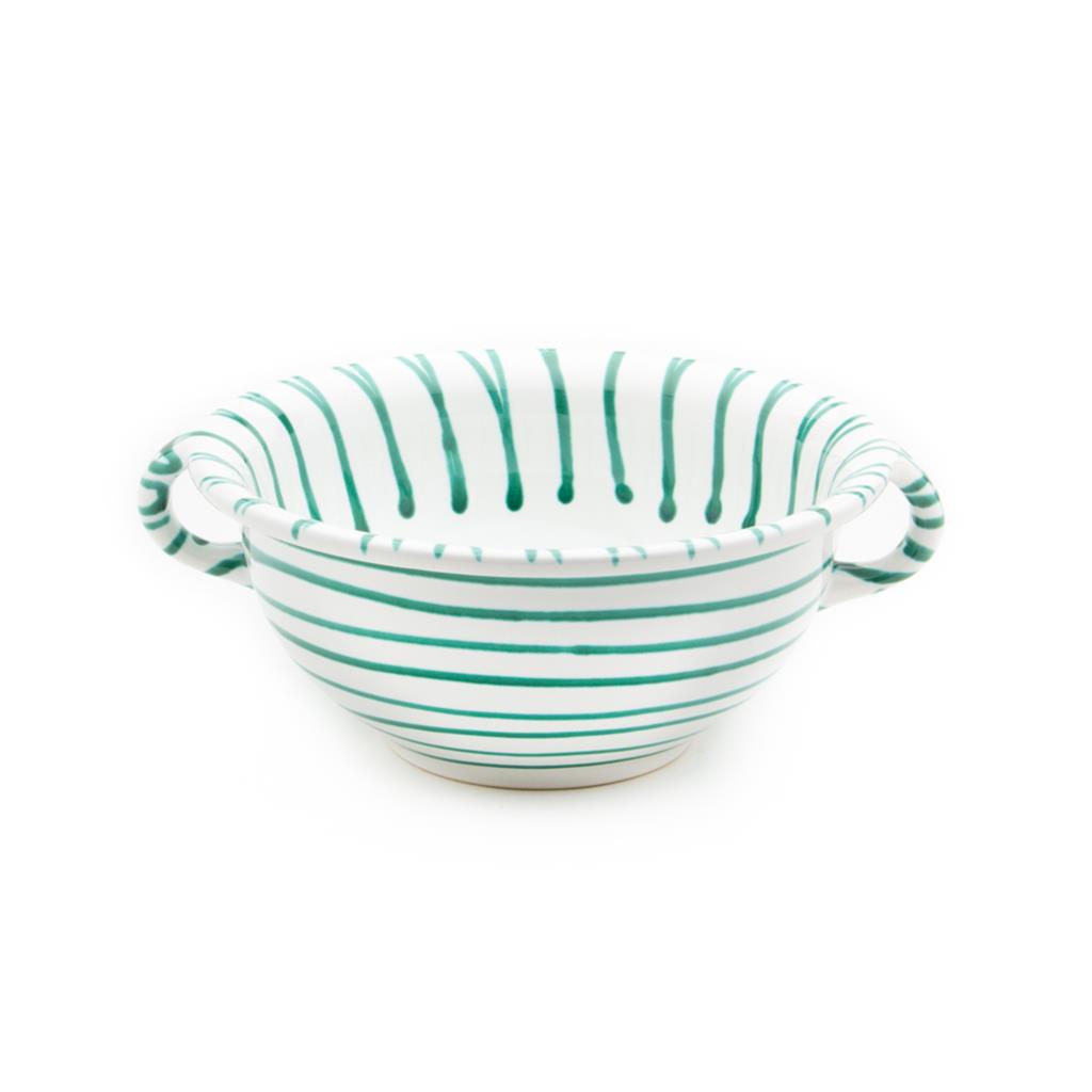 Serveerschaal met oren – Gevlamd groen – 25 cm