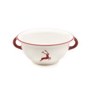 Serveerschaal met oren – Hert robijnrood – 17 cm