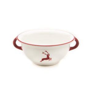 Serveerschaal met oren – Hert robijnrood – 25 cm