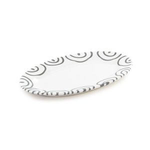 Serveerschaal ovaal – Gevlamd grijs – 21 x 14 cm