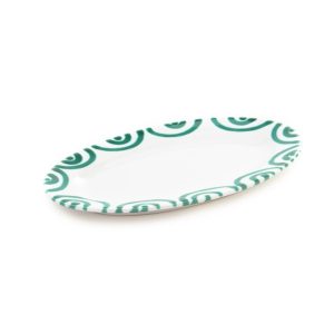 Serveerschaal ovaal – Gevlamd groen – 21 x 14 cm