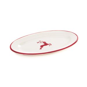 Serveerschaal ovaal – Hert robijnrood – 21 x 14 cm
